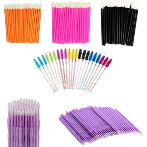 Disposable Eyelash Eyebrow Lip Applicator Wands Micro Cleaning Remove Brush Set Mascara Lash Spoolers Comb Wands Spoolies Brush
