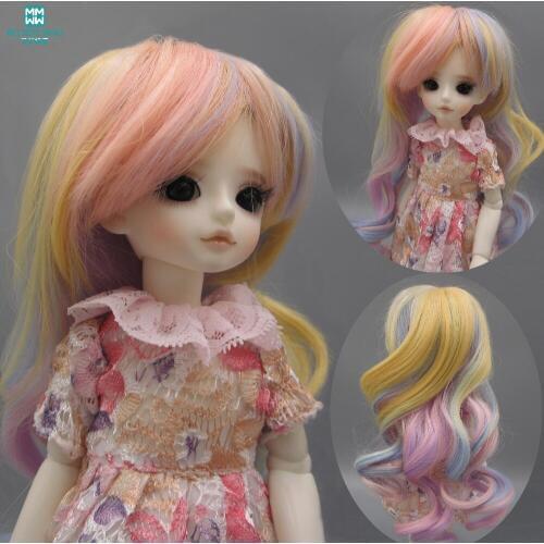 Long Wavey hair Black brown, dark green color for 1/3 1/4 1/6 BJD Doll wigs fits party modeling