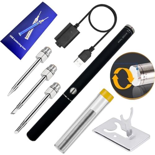 New product Knob wireless soldering iron 3 gears power adjustable usb charging soldering iron 510 interface soldering iron tip