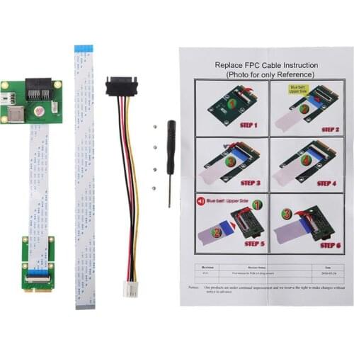 Mini PCIE to PCI-E Express X1+USB Riser Card with FFC Cable High Speed DIY 90 Degree Slot Dropshipping
