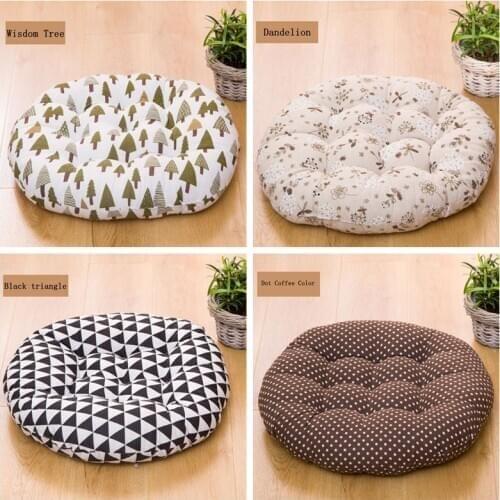 Round Shape 40x40 Seat Cushion Silk Cotton Core Cotton Polyester Tatami Cushion Pillow Home Decoration Car Soft Sofa coussin