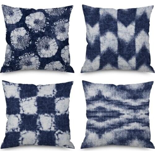 Abstract Geometric Pillow Cover Watercolor Ink Lines Back Cushion Sofa Cushion Cover Office Waist Support Pillowcase