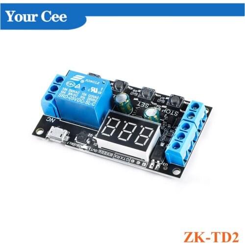 ZK-TD2 Delay Relay Module DC 5-30V Trigger Delay On Off Cycle Timer Relay Switch Module with Digital LED Display 0.1s -999min