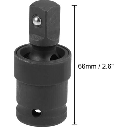 Uxcell Universal Socket Joint 1/2-Inch Ball Spring Swivel Socket Adapter Cr-V Black for DIY Hand-Making Automotive Repairs