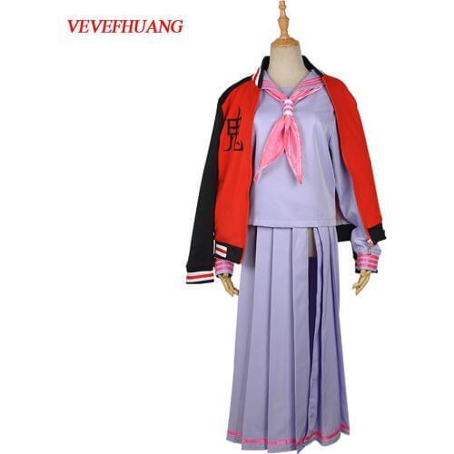 VEVEFHUANG Fate/Grand Order Assassin Shuten-douji Cos Woman JK Sexy Sailor Uniform Cosplay Costume Halloween Top+Skirt+Necklace