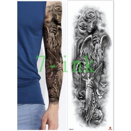Waterproof Tattoos Sticker Full Arm angel wing pigeon bird rose tattoo Water Transfer flash tatoo fake tattoo for men women