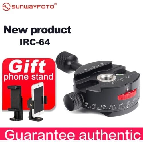 SUNWAYFOTO IRC-64 Tripod Head Panoramic Indexing Rotator Quick Release Clamp with 4, 8, 12, 24 Detent Click Stops Arca