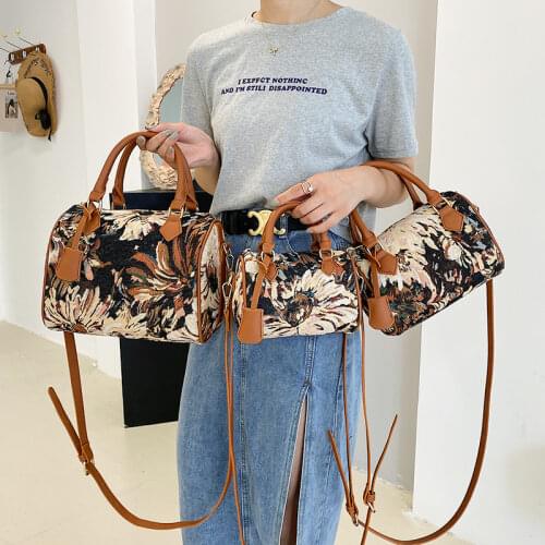 Female Trend Top Handbag Fashion Retro Printed Crossbody Bags Brand Luxury Texture Shoulder Bags Woman High Quality Nylon Tote