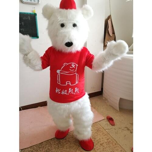 Polar Bear Mascot Costume Lovely Animal Theme White Bear Mascotte Mascota Fancy Carnival Character Suit Cosplay Outfits Adult