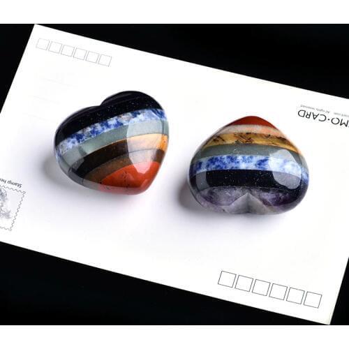 1PC Natural Crystal Colorful Heart Shaped Guardian Gem Family Home Study Room Decoration Couple Decoration DIY Gift