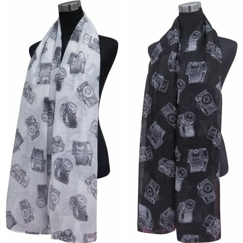 10pcs/lot Vintage Camera Print Scarf Shawl Wrap Gift Accessories for Ladies , Free Shipping