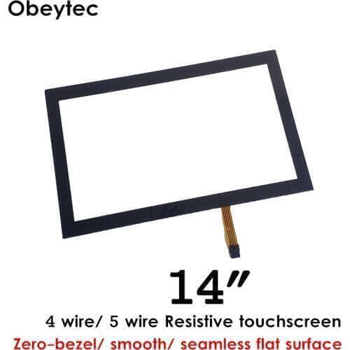 14" Zero Bezel TouchScreen with Smooth flat surface 4 wire Resistive Technology WITHOUT CONTROLLER (TS140A4KC01)