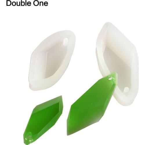2pcs/set Stone Shape Pendant Silicone Mold with Hole 3D Jewelry Crystal Moulds DIY Craft Handmade for Jewelry Making
