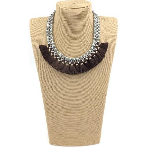 2016 fashion jewelry handmade Leopard necklace wholesale Boho style collier femme statement Necklace tassel pendants necklace