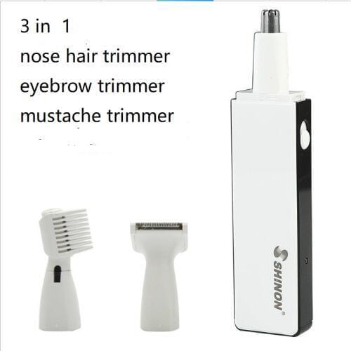 3 in 1 portable travel electric nose hair clipper eyebrow trimmer mustach beard shaver razor haircut machine cutter grooming kit