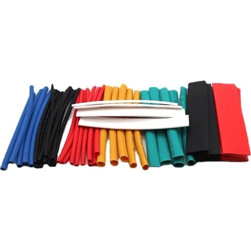 50Pcs Heat Shrink Tube Assorted Kit Insulation Shrinkable Tube Polyolefin Insulation Sleeve Electrical Connection Wire 8 Sizes