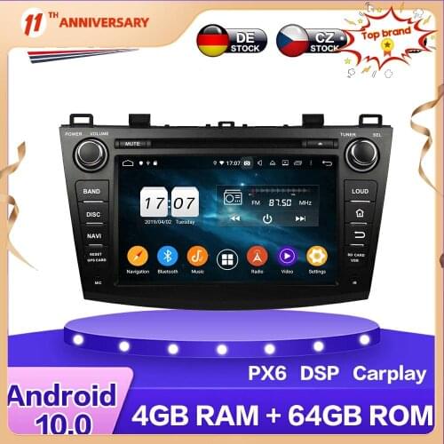 Android 10 PX6 Car HD Multimedia DVD Player 4+64GB For MAZDA 3 2009 - 2012 Auto GPS Navigation Stereo radio Headunit DSP Carplay