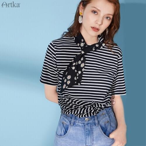 Женские свободные футболки Artka China At AliExpress