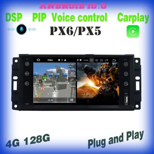 Px6 Android 10.0 Car GPS radio player voice control for jeep Wrangler Sebring 300c Journey Compass Grand Cherokee with 4+128G