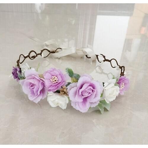 Free Shipping Purple Flower Girl Crown