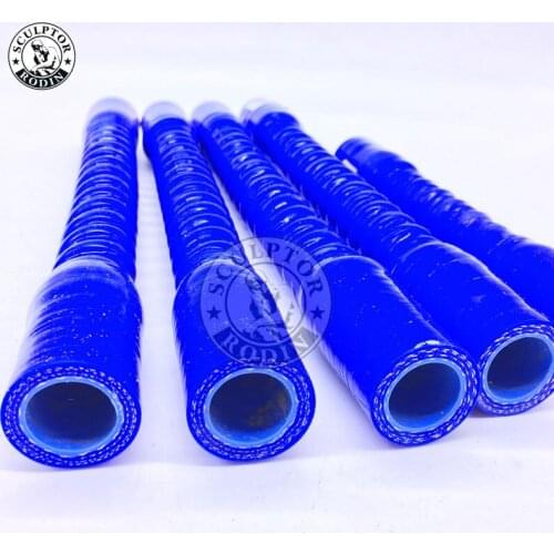 ID:38MM 45MM 50MM replace auto bend silicone tube hose rubber steel tube pipe (Length: 500MM 600MM 800MM) Blue/Black 1PCS