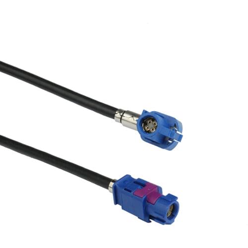 Superbat HSD Cable Fakra C Code Assembly Right Angle Jack to C Code Female Straight Decar 535 120cm for BMW Benz