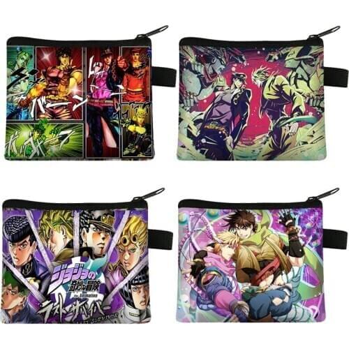 Anime Jojo Bizarre Adventure / Killer Queen Wallets Cartoon Card Holder Purse Men Women Short Wallets With Zipper Coin Pocket