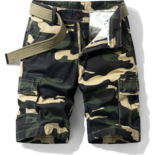 Summer Outdoor Mens Military Uniform Camouflage Shorts Multi-Pocket Decoration Casual Sports Shorts Men Cargo Five-point Pants