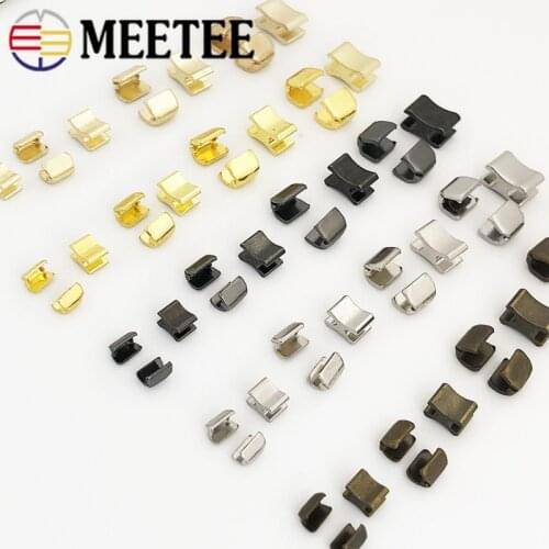 Meetee 20/50sets Metal Zipper Stopper for 3#/5#/8#/10# Zip U Code Non-slip Zippers Upper Stop Tail Clip Buckle Zip Repair Kit