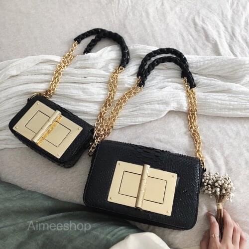 Fashion hight quality luxury snakeskin Gold Hardware real leather Shoulder Bag Python Skin handbag for party shopping dress