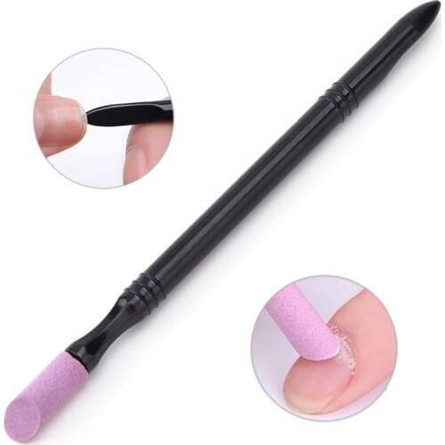 Monja 1/5Pcs Nail Art Dual End Quartz Scrubs Stone Cuticle Remove Pusher Trimmer Dead Skin Cutter Pen Stick Manicure Care Tool
