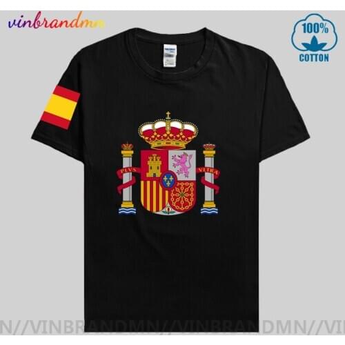 Retro Kingdom of Spain Espana Male T shirt man mens Spanish flag t-shirt Trendy Fashion ESP Spanish Spaniard Arm of Coat tshirt