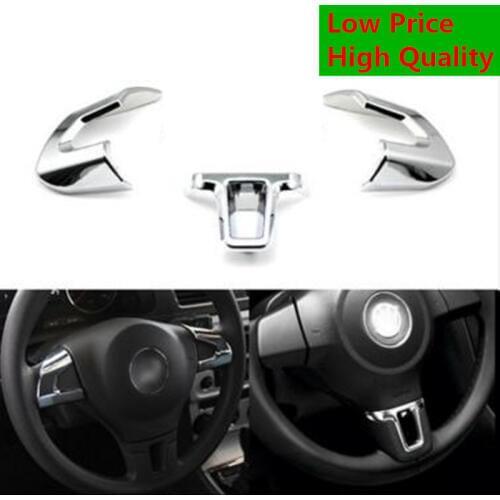 3/6/9 o'clock steering wheel Sequins Trim ABS chrome sticker For Volkswagen VW New Sagitar Polo Bora GOLF 6 JETTA Santana parts