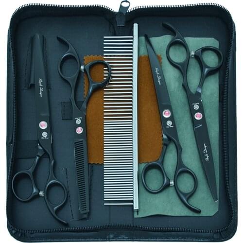 7.0" Purple Dragon Pets Trimming Scissors Dogs Curved Cutting Tijeras 6.5" Animals Thinning Shears Dog Grooming Tesouras B0032B