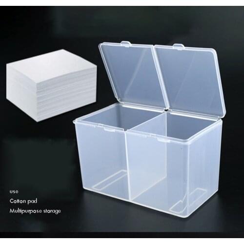 Cotton Ball and Swab Holder Organizer with Lid, Dustproof Clear ABS Cotton Pad Container for Cotton Swabs, Make Up Pads