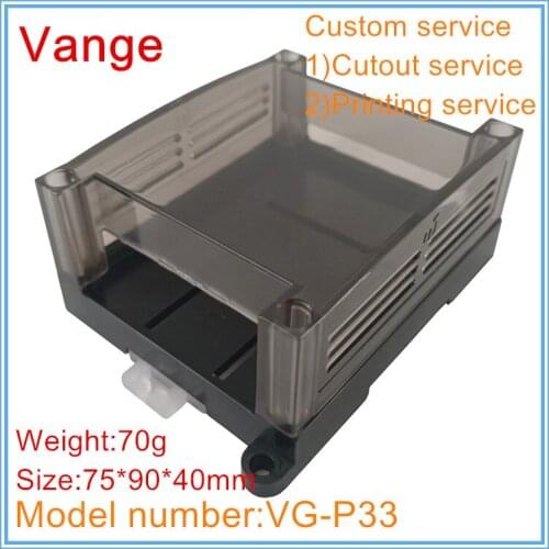 1pc/lot industrial control plastic box ABS instrument housing case transparent cover for module device 75*90*40mm
