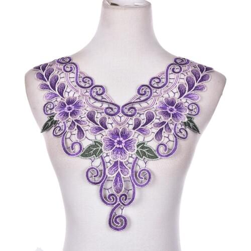 Lace Embroidered Venise Floral Neckline Neck Collar Trim Clothes Sewing Applique