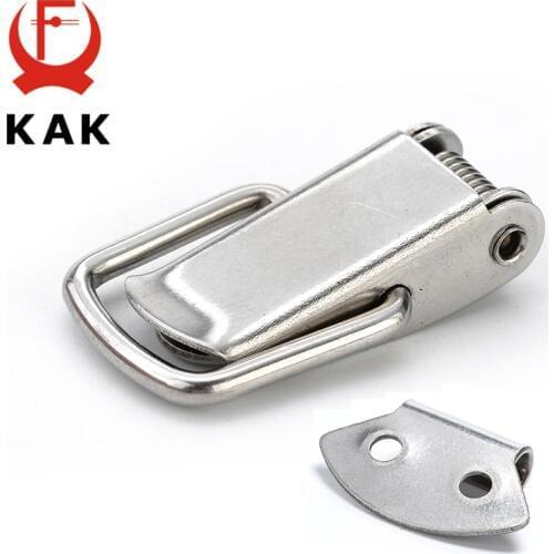 KAK J107 Hasp Lock Hardware Cabinet Boxes Spring Loaded Latch Catch Toggle 46*21 Steel Hasp For Sliding Door Hardware Window