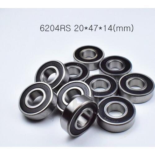 6204RS 20*47*14(mm) 1Piece bearings ABEC-5 rubber sealing bearings Free shipping 6204 6204RS chrome steel deep groove bearing