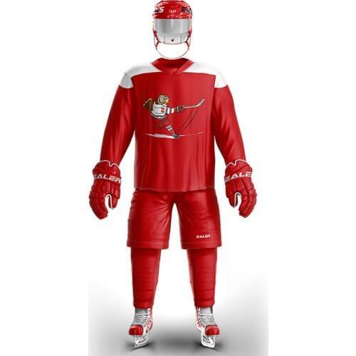 Cool Hockey Free Shipping Vintage Ice Hockey Training Jerseys Set Print Cartoon Logo Spot Cheap high quality H6100-3