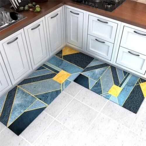 Kitchen bar Mat Anti-Slip europe Area Rugs Balcony Bathroom Printed Carpet Doormat Hallway Geometric Bath Washable Door Mat