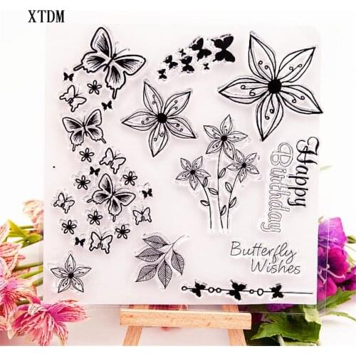 Hot selling Flowers transparent clear stamp / silicone seal roller stamp DIY scrapbook album / card production