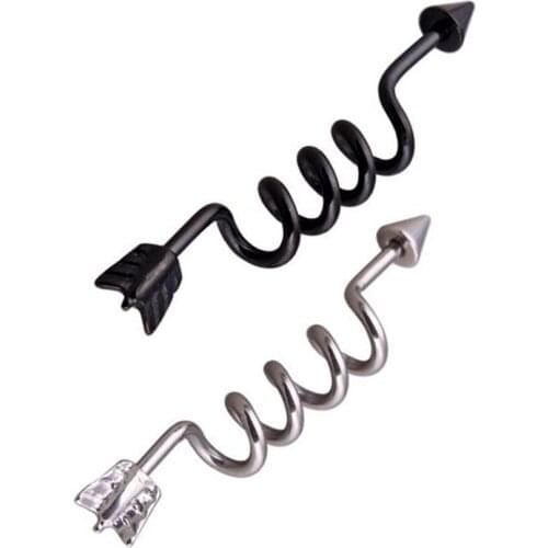 SaYao 1piece 14Gx35mm Love Surgical Stainless Steel Spike Cupid Arrow Industrial Barbell Piercing Spring Helix Ear Body Jewelry