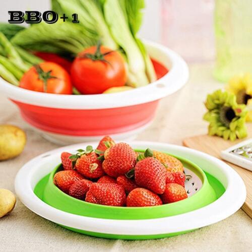 Foldable Silicone Colander Fruit Vegetable Washing Strainer Basket Collapsible Drainer Kitchen Storage Basket Cook Accessories