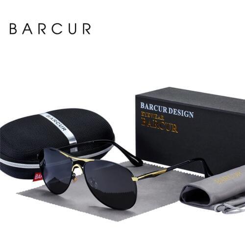 BARCUR High Quality Male Sunglasses Men Polarized Brand Design Sun Glasses Male Oculos Mens Sunglasses s8712 Brand designer