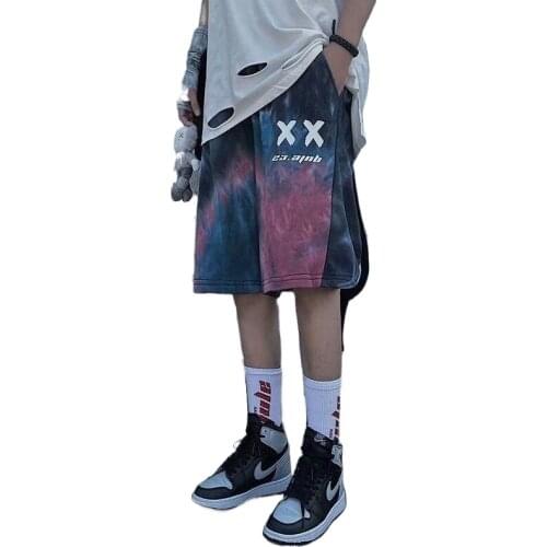 Dark tidal tie dyed shorts national tide summer son ins function hip-hop high street casual five-point pants couple