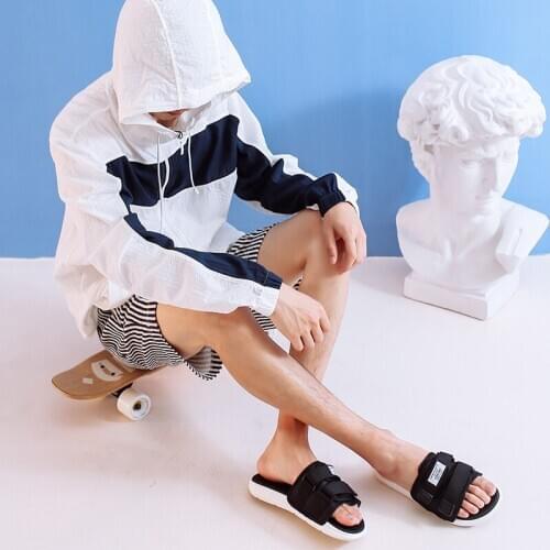 TZLDN Men Summer Buckle Slippers Comfortable Non-slip Slides Male Outdoor Beach Slippers Sandals Man Casual Fashion Shoes