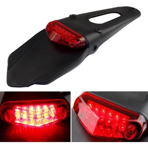 Universal Motorcycle Rear Fender LED Brake Read Tail Light Lamp with Bracket for Off-road Motorcycle Motocross Dirt Bike