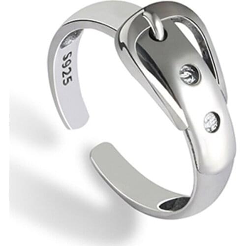 Vintage Silver Color Belt Shape Rings for Women Open Ring New Fashion Jewelry