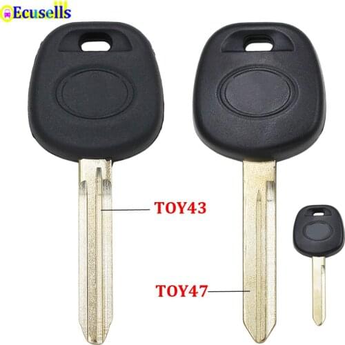 Replacement Tranponder Key Case Blank Shell for TOYOTA RAV4 COROLLA CAMRY Land Cruiser Avalon Prius Uncut TOY43 or TOY47 Blade